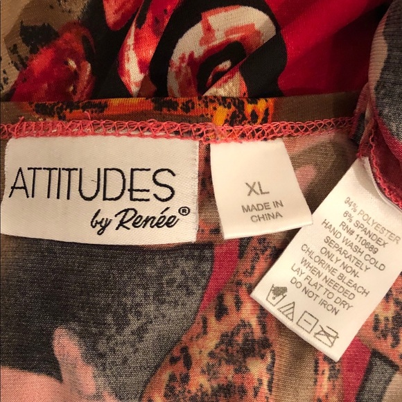 ATTITUDES by Renée - Floral Shark Bite Tunic - Picture 6 of 6